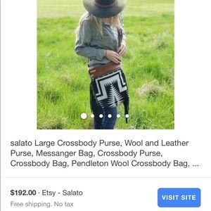 SALATO leather & wool large crossbody. Used once.